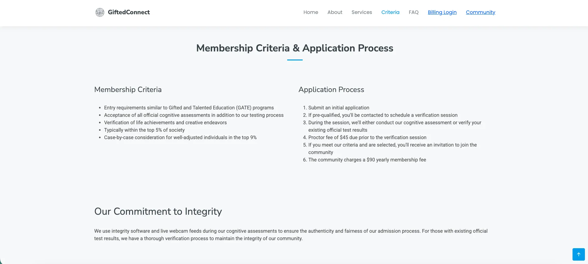 giftedconnect screenshot