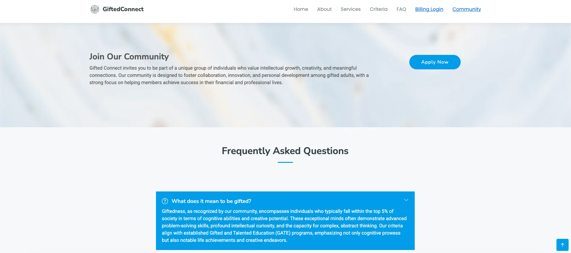 giftedconnect screenshot