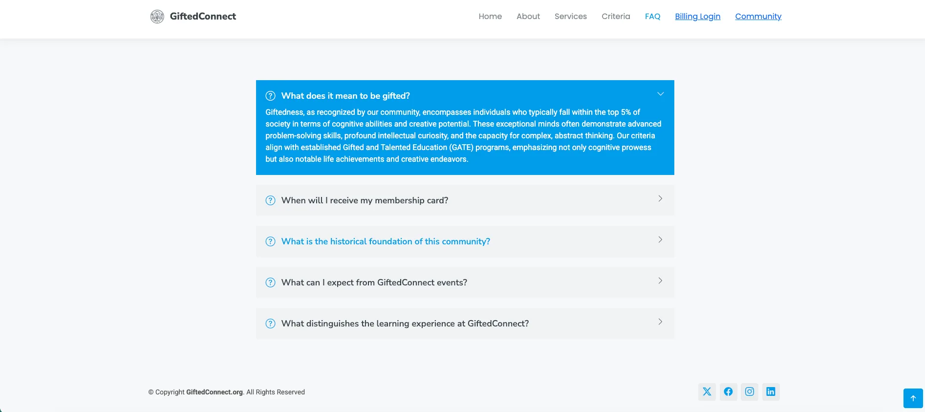 giftedconnect screenshot