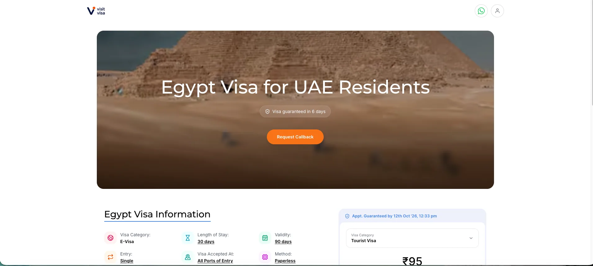 visitvisa screenshot